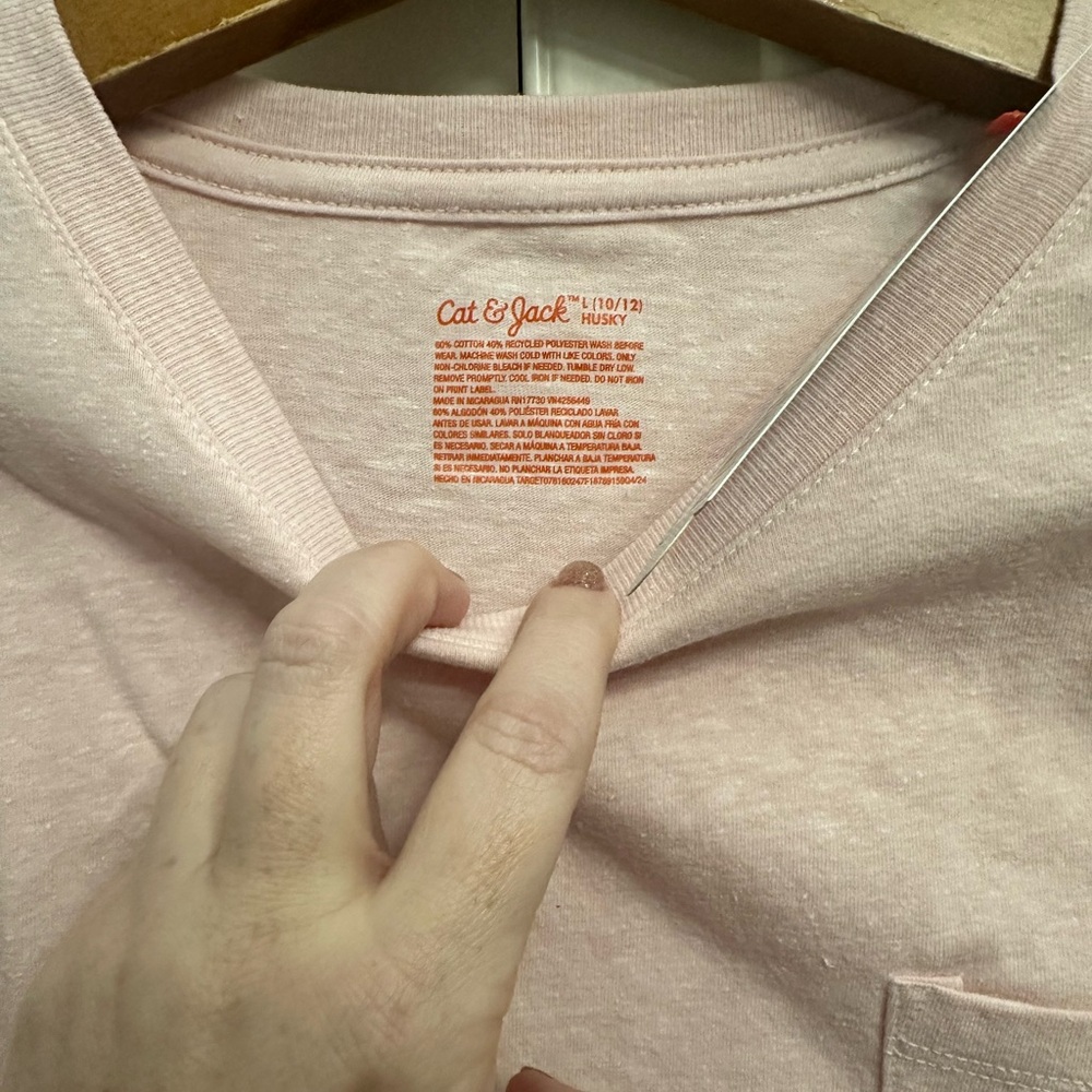 Cat & Jack Boys Pastel Pink Pocket Tee – L (10/12) Husky – NWT - Picture 2 of 4